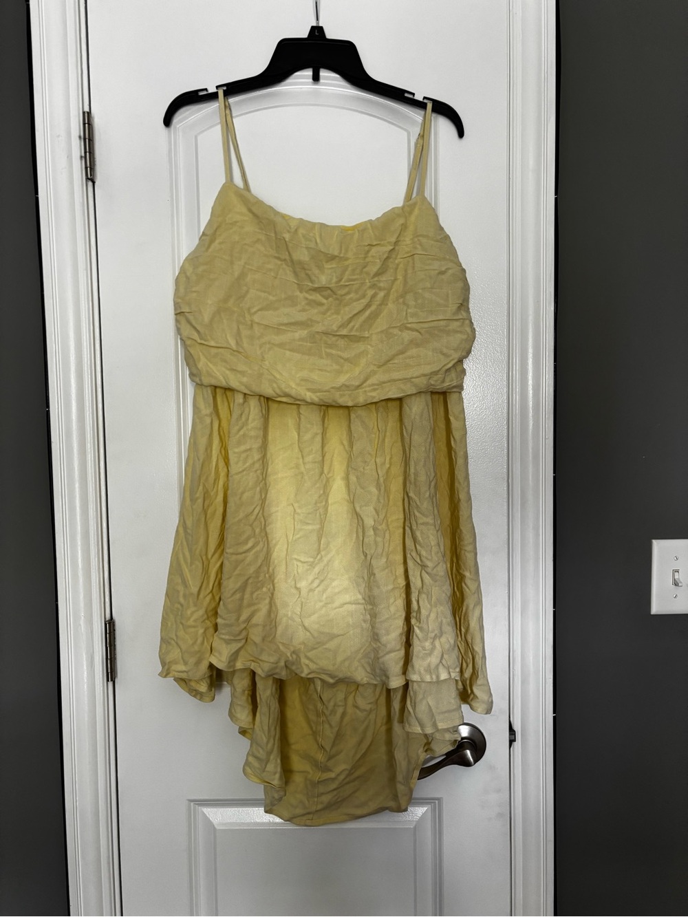 NWT Peppermayo Admire You Linen Yellow Layered Spaghetti-Strap Chemise Size 18